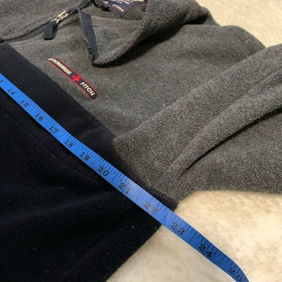 VTG Abercrombie & Fitch Fleece Jacket Mens Size Small Black Gray Full Zip Jacket - Picture 5 of 7